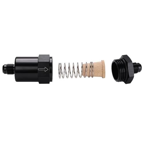6AN Billet Inline Fuel Filter 30 Micron Aluminum Black - size: 6AN