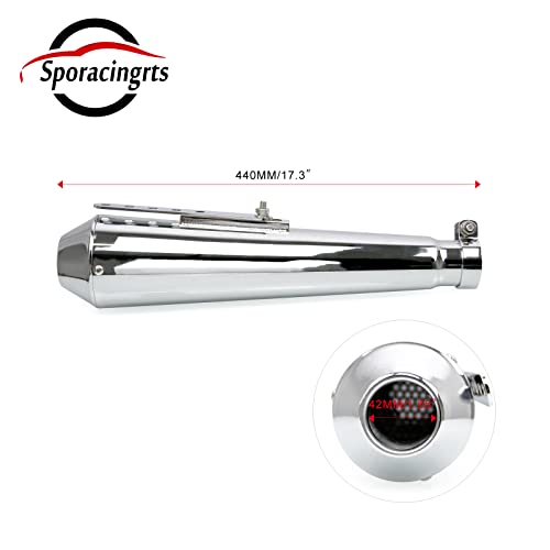 Sporacingrts Stainless Steel Motorcycle Exhaust Muffler Silver - color: Sliver