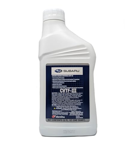 Subaru CVTF-III Transmission Fluid SOA427V2610 OEM AUTO 1 Quart Geunine CVT 3 Forester Legacy Outback Crosstrek Impreza