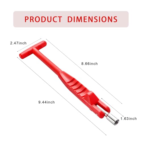 Car Tire Valve Stem Puller, No Scratch Valve Stem Remover Extender with T Handle, High Tensile Plastic Tire Valves Core Removal & Installation Tool for Most Vehicles