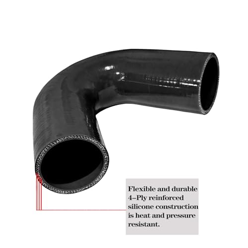 ID 2.75 inch 135 Degree Elbow Silicone Coupler Hose 6" Leg Length - color: Black, size: ID: 2.75" (70mm)