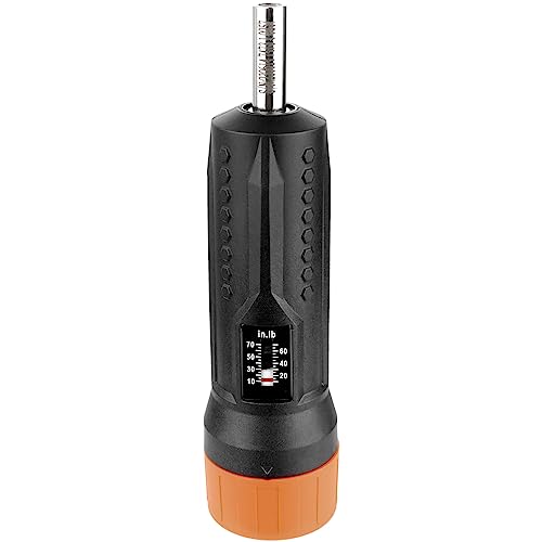 VEVOR 1/4" Drive Torque Screwdriver Wrench Set | 10-70 in-lbs Torque Adjustment Range | 1 in-lb Increment Torque Screwdriver | Driver Bits Set with View Window, 12 Bits & Case, Magnetic Function - size: Magnetic 10-70 in-lb