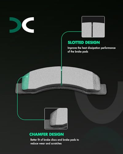 SCITOO Disc Brake Pads Kits 8pcs Fit For Ford For F-250 Super Duty 1999-04 - size: Front D824 & Rear D757