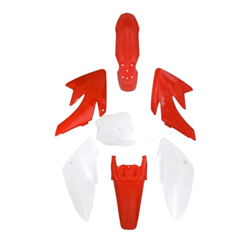 CRF70 XR70 Plastic Fairing Fender Kit with Fuel Tank & Petcock, 7PCS Body Plastics for 110cc–250cc Dirt Pit Bike (Red) - color: Red Plastics