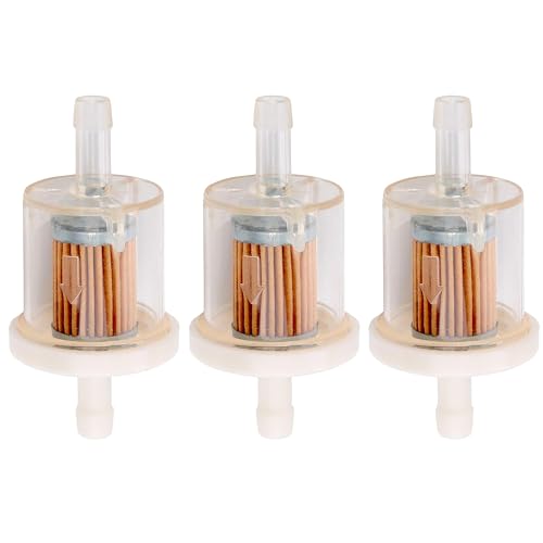 Universal 40 Micron 1/4 Inline Fuel Filter for Briggs & Stratton 691035 493629 84001895 794079 56002 John Deere AM108356 Kawasaki FH430V 49019-0014 12hp 17.5hp 27hp 35hp Engines (Pack of 3)