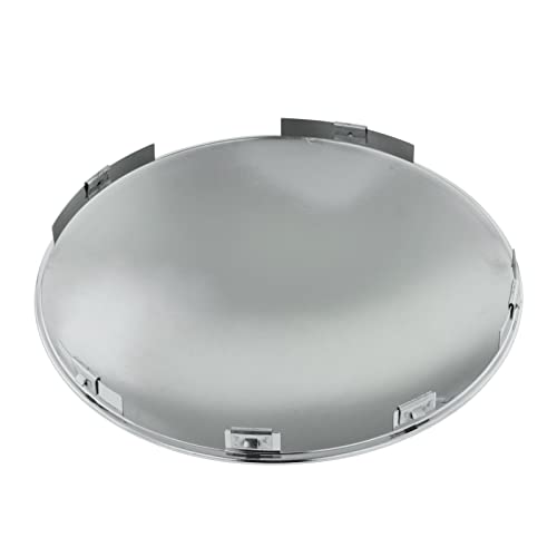 Semi Truck Hub Cap Covers - 6 Uneven Notched - for Front Wheel Universal Fit - 2 Pc Pack (Dome Top, Chrome, 7/16" Lip Height) - color: Chrome