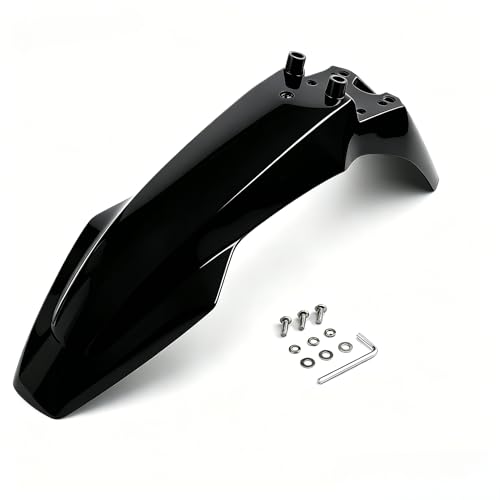 Upgraded Front & Rear Fender Set Compatible with Tuttio Soleil 01 Electric Dirt Bike - Carbon Fiber Pattern Mudguard Compatible for Tutti Off-Road Motorcycle (Black) - color: Black