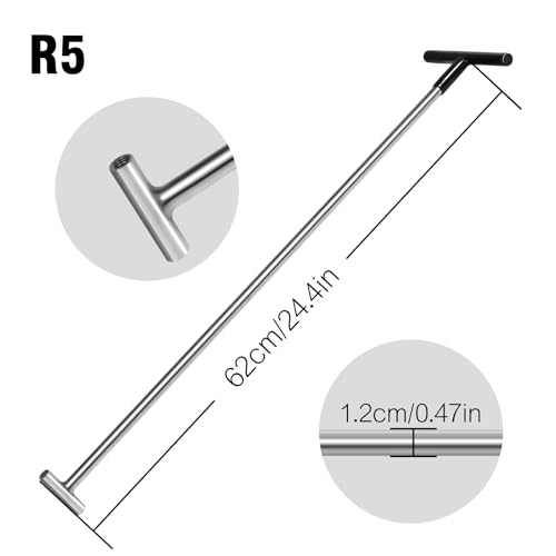 LadyRosian Paintless Dent Repair Tools 5 Pieces of Dent Removal Rods with Awl Head Dent Removal Kit Car Auto Body Dent Removal of Hail Dents and Door Ding - color: R rods kit