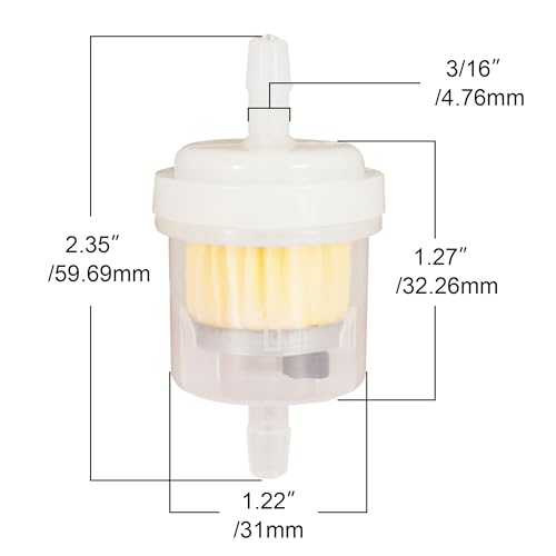 RUTU Universal Gas Inline Fuel Filters for Small Engines ATV Go Cart 10PCS
