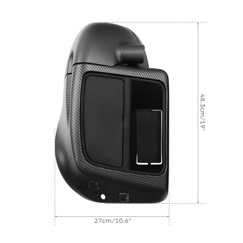 Green-L Carbon Fiber Lower Vented Leg Fairing and LED Turn Signals Light Kit Fit for Harley Touring Road King Street Glide Electra Glide Ultra 2014-2024 Models - color: Matte Black #2-Glove Box