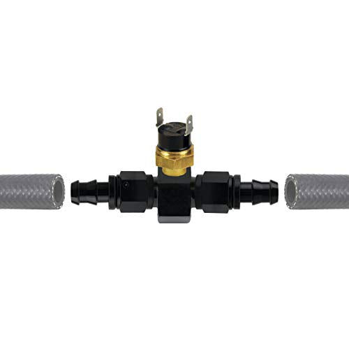 Transmission Oil Cooler Radiator Electric Fan In-Line Coolant Hose Thermostat Switch Kit Heavy Duty Car Truck Engine Towing (180'F On - 165'F Off, 6AN) - color: 180'F On - 165'F Off, size: 6AN
