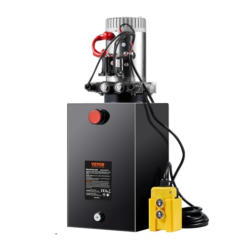 Vevor 12V/DC Hydraulic Pump 15 Quart/ 3.9 Gallon Double Acting Metal Reservoir Hydraulic Pump Unit Remotely Controlled for Dump Trailer: Industrial & Scientific - size: 15 Quart, style: Double Acting