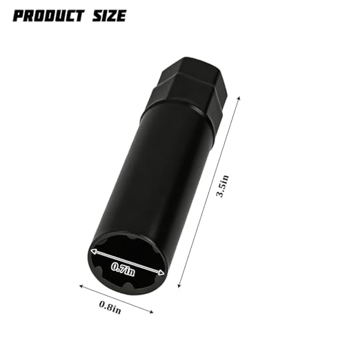 Large 6 Spline Car Lug Nut Socket, Automotive Wheel Lock Key Removal Tool for 19mm (3/4") and 21mm (13/16") Hex Socket Wrench, Vehicle Tuner Lug Nut Key Tool, Universal Fit - size: 6 Spline