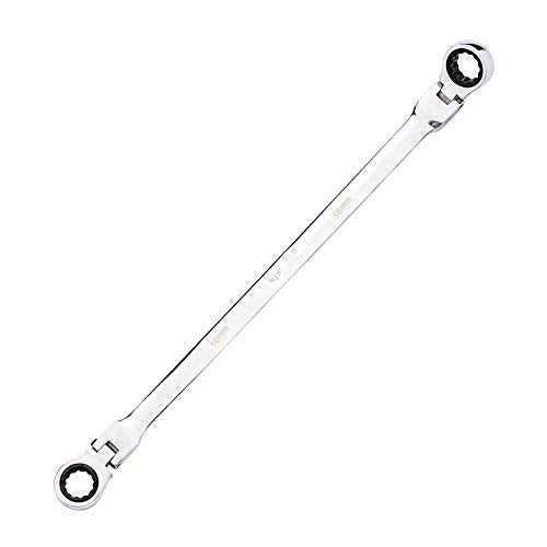 BULLTOOLS Flex-Head Extra Long Ratcheting Wrenches Double Box End Chrome Vanadium Steel 72-Tooth Wrench with Metric 16 mm x 18 mm - size: 16mmx18mm