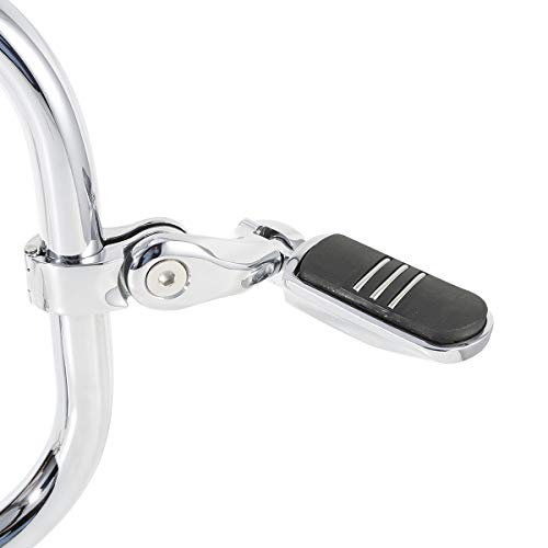 TCT-MOTORPARTS Chrome Engine Guard Highway Crash Bar w/Footpegs Mount Fit for Harley Touring Street Electra Glide FLHT Road King1997-2008 - color: Chrome Engine Crash Bar+Footpegs #1