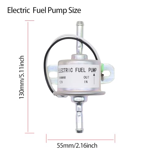 12V Electric Fuel Feed Pump 129612-52100 Compatible with Yanmar - size: 129322-77401