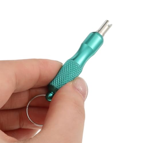 2 PCS Valve Core Removal Tool Keychain Stainless Steel Tire Valve Stem Tool - color: Green