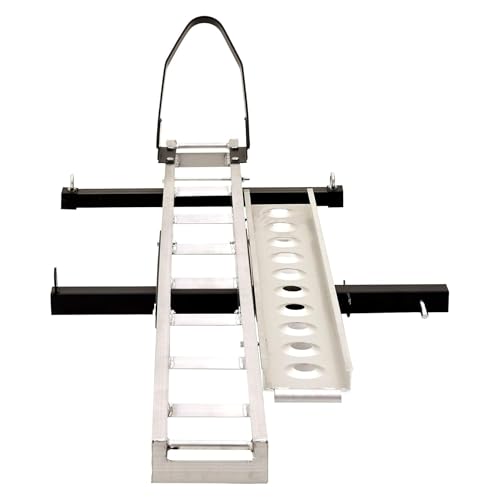 Black Widow Aluminum Motorcycle Hitch Carrier with Wheel Chock, 400 lb - style: Single Bike with Wheel Chock