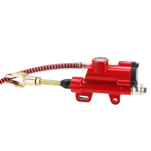 PRO BAT Rear Brake Master Cylinder Caliper With Brake Pad Assembly - color: Red
