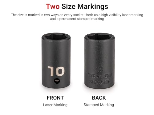 TEKTON 1/2 Inch Impact Socket Set, 57-Piece | SID92401 - color: Case, size: 57-Piece (3/8-1-7/16 in.), style: Shallow and Deep