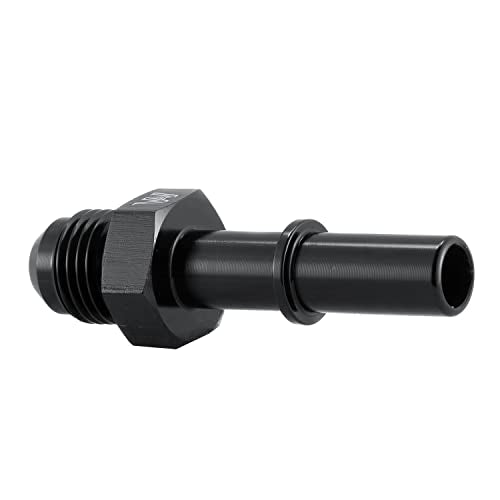 Quick Connect Male 3/8 Fuel Rail Hose to 6AN Adapter Fitting LS1 LS3 GM T-6061 Aluminum Black