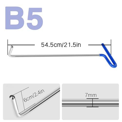 WHDZ Dent Removal Rods Tools Paintless Dent Repair Set with Air Wedge for Auto Body Hail Damage Remover (10 Pieces) - color: B+C