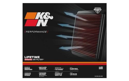 K&N High-Flow Original Lifetime Engine Air Filter: Washable, 33-5007