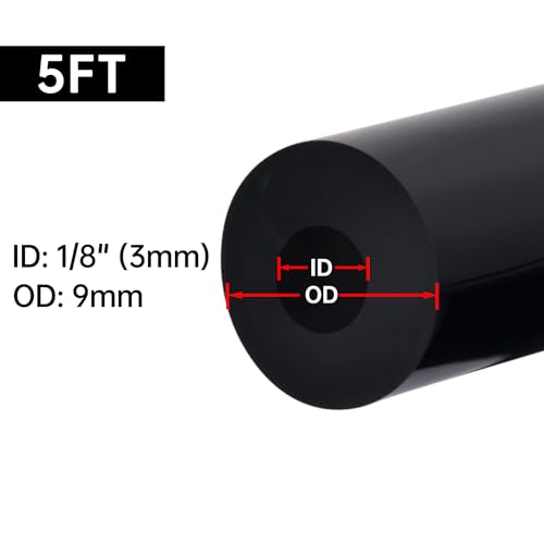 EVIL ENERGY 1/8 Silicone Vacuum Tubing Hose Line 5FT 130PSI Max Pressure Black (3mm ID) - color: Black, size: 1/8 5FT