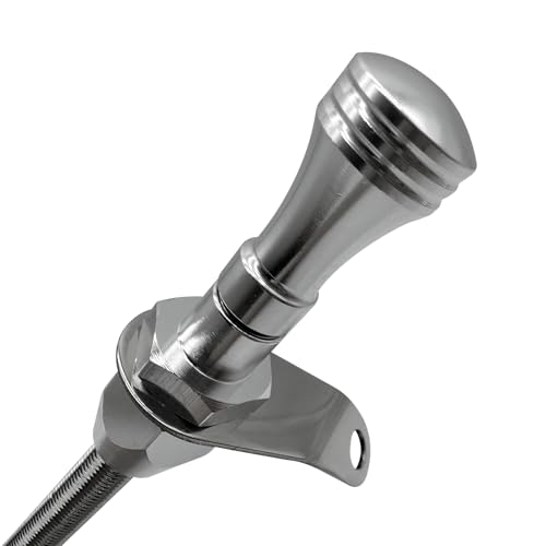 HAHAHA TH350 BellHousing Mount Dipstick(17.9 inch), BellHousing Mount,TH350/Turbo 350 Short Flexible Braided Transmission Dipstick Compatible with Chevy/GM TH350 Turbo 350, (Silver) - color: Silver