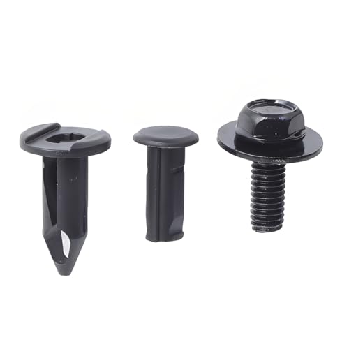 Minho 80Pcs M6 Engine Splash Shield Hardware Kit, Carbon Steel U-Nuts & Bolts with Nylon Retainers, Black - style: U-nuts+Bolts+Push Clips 90PCS