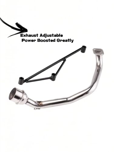 motorcycle muffler,front-section bracket,Stainless Exhaust Muffler System, Header Pipe Link Tube Compatible with GY6 Exhaust, GY6 150cc Exhaust &125cc, for Street Sport Motorcycles Scooters