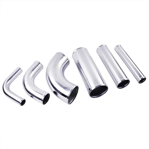 Aluminum Pipe Tube Intercooler Hose 90 Degree OD76mm(3"), 6061 Aluminu Air Intake Tube, Length 11.8" (300mm), Thickness 2mm Silver Aluminum Alloy Exhaust Pipe - size: OD76(3"), style: 90 Degree