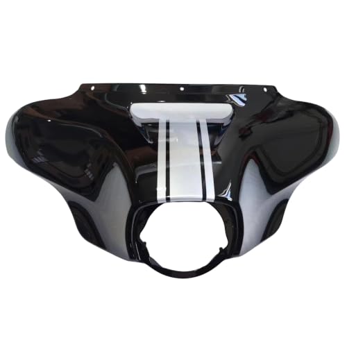 HR3 Custom Batwing Outer Fairing Body w/Vent Compatible with 2014-later Harley Touring Electra Glide Street Glide Ultra Limited (Black/Silver) - color: Custom- Black / Silver