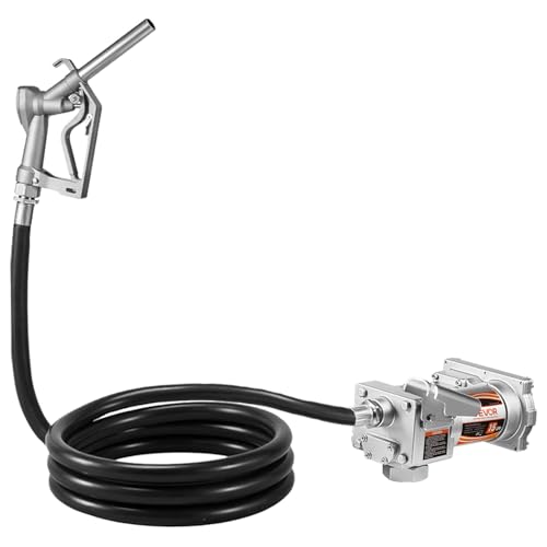 VEVOR Fuel Transfer Pump, 12V DC 15 GPM, Cast Iron Diesel Transfer Pump Kit, with Manual Shut-Off Nozzle, Discharge Hose, Overheat Protection, 1/3 HP Explosion-Proof, for Gasoline Diesel Kerosene - size: 12V 15GPM Gear Design