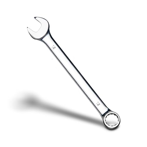 zhax 15mm Metric Combination Wrench, 12 Point Box End, 15 Degree Offset Design, Mirror Polish Finish, Forged CR-V Steel, Hand Tools for Mechanics, Ideal for Auto and Home Repair - size: 15mm