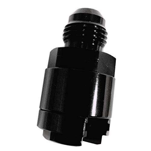 Fuel Adapter 6AN Male to 3/8 SAE Quick Disconnect Female Push on EFI Hose Fitting Aluminum Black - color: Black, size: 6AN to 3/8