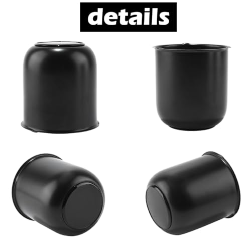 4Pcs 3.27" OD 3.41" H Trailer Wheel Center Caps with Removable Top - color: Matt Black, size: 3.27" OD 3.41" H