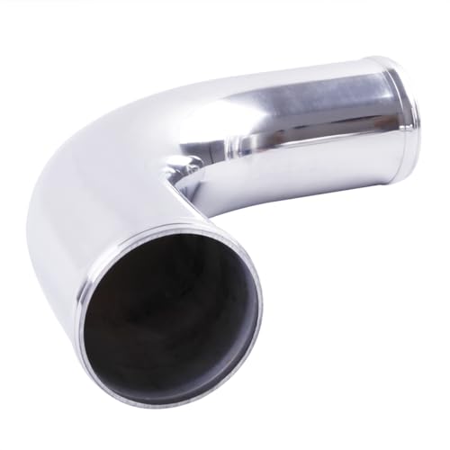 Aluminum Pipe Tube Intercooler Hose 90 Degree OD76mm(3"), 6061 Aluminu Air Intake Tube, Length 11.8" (300mm), Thickness 2mm Silver Aluminum Alloy Exhaust Pipe - size: OD76(3"), style: 90 Degree