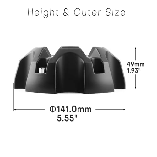 5.55in Wheel Center Caps for Ballistic Center Hubcaps, 4 Pack Glossy Black Center Cover Replacement, 6 lugs - color: Glossy Black