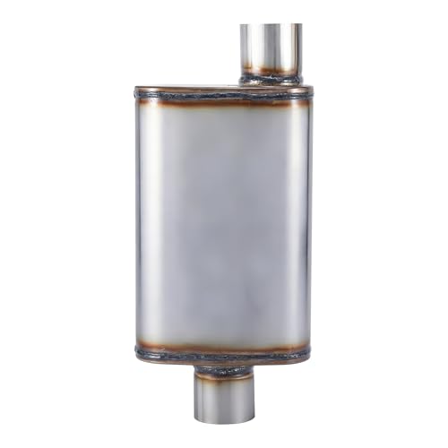Exhaust Muffler 2.25" Inlet/Outlet, Universal Muffler for Cars Trucks, Stainless Steel Straight-Through Chamber Performance, 20" Overall Length - size: 2.25" Inlet/Outlet+ 20" Overall Length