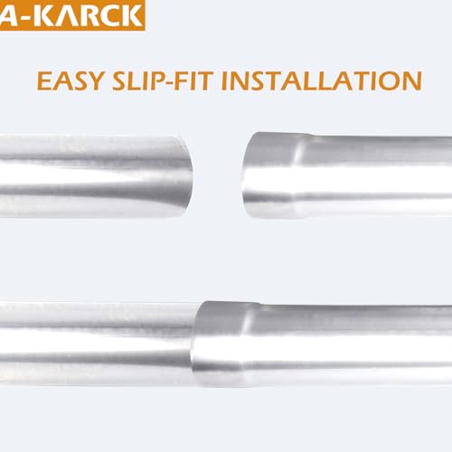 A-KARCK Straight Exhaust Pipe 2.5" OD, Stainless Steel 40" Long Mandrel Exhaust Tube - size: 2.5", style: 40 INCH