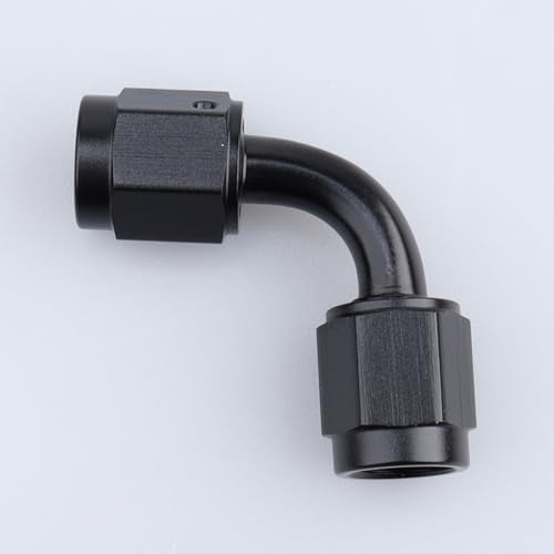 AC PERFORMANCE -3 AN Female to -3 AN Female 90 Degree Swivel Coupler Union Fitting Adapter Aluminum Black - color: Black 90, size: 3AN