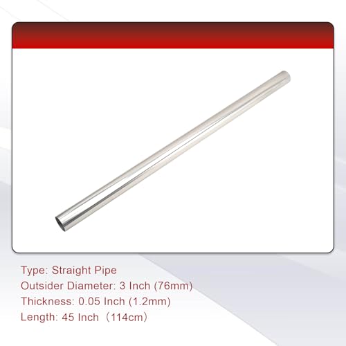 Stainless Steel 3''Inch Straight DIY Custom Mandrel Exhaust Pipe - size: 3 Inch-2PC