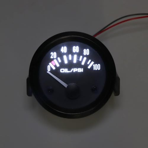 Oil Pressure Gauge Kit, 2" 52MM 12V 0~100PSI Universal Colorful LED Digital Oil Press Pressure PSI Gauge with Oil Pressure Sensor