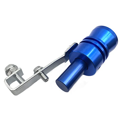 DEVMO 2pcs XL Size Aluminum Alloy Universal Turbo Sound Exhaust Muffler Pipe Whistle Car Roar Maker Blue - color: Blue