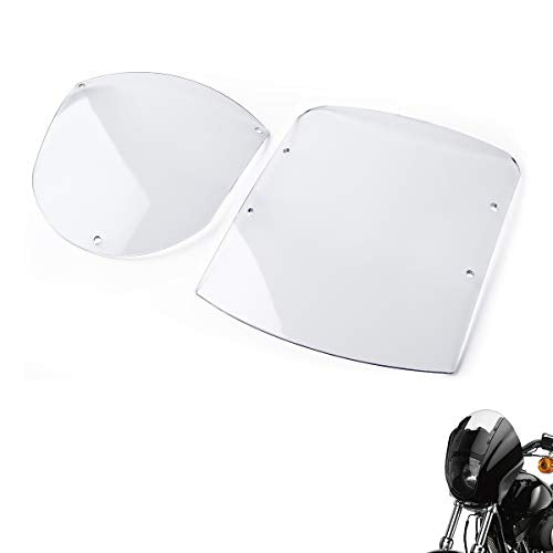 TCMT ABS Windshield Quarter Fairing Kit Fits For Sportster XL 88-16 Dyna 95-05 FXR 86-94 (Clear) - color: Clear Windshield