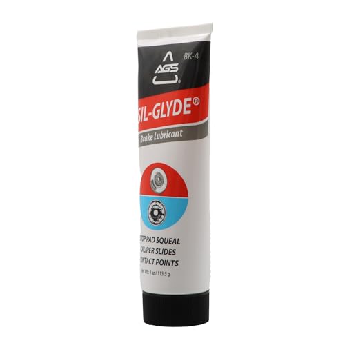 AGS SIL-Glyde 4 oz Tube Silicone Based Brake Assembly Lubricant for Eliminating Disc Brake Squeal - Moisture Proof, Heat Resistant, Rust and Corrosion Protector - size: 4oz