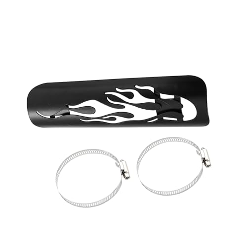 1Set Universal Motorcycle Exhaust Heat Shield Pipe Shield Exhaust Guard Muffler Protector for Harley Flame Black Replace Parts