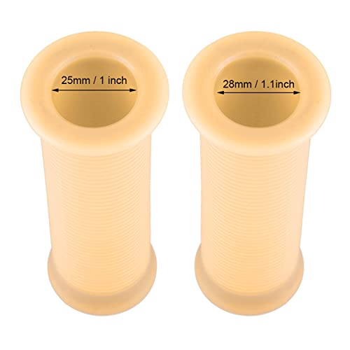 Handle Grip Pair, Motorcycle Grips Pair of 1inch 25mm/ 1.1inch 28mm Universal Motorcycle Vintage Handle Handlebar Grip for Most Motorcycles - color: Beige