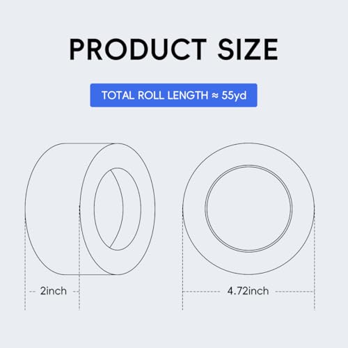 Masking Tape, 2 Inch x 55 Yards (3 Rolls Total 165 Yards) - Medium Adhesion White Painters Tape for Painting, Arts & Crafts, Home DIY | Hand Tearable, Multi-Surface - size: 3 Rolls*2 inch*55Y